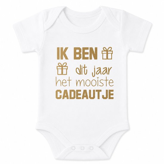 Baby Rompertje met tekst cadeau liefste mama papa Ik ben dit jaar het mooiste cadeautje 2025