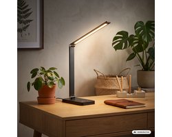 BRILONER Rick – LED Bureaulamp – CCT tafellamp – dimbaar touchbediening – USB-C – zwart – 31.5 x 38cm