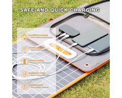 Zonnepaneel – Solar Panel – Opvouwbaar Zonnepaneel – Draagbaar Zonnepaneel – Powerbank Oplader – 100W Vermogen – Lichtgewicht Compact Design