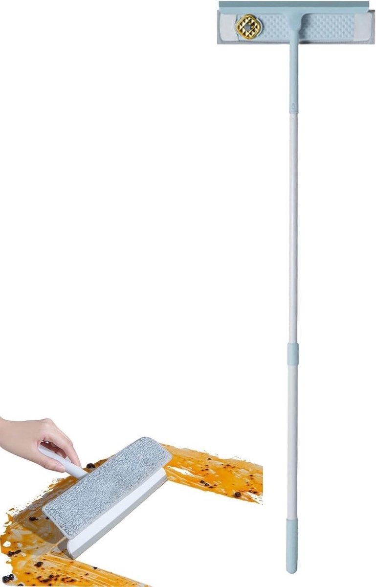 Raamtrekker - Raamwisser Telescoop - Ramen Reinigen - Verstelbare Telescoopsteel - 70-104 cm - Blauw