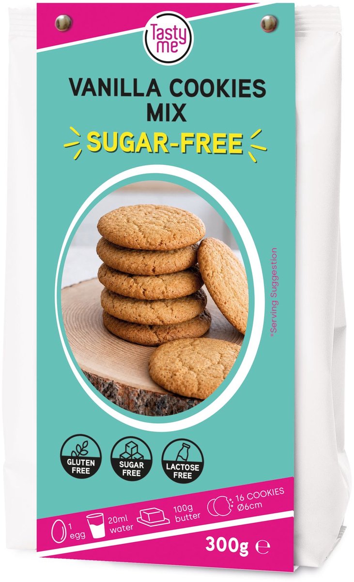 Tasty Me - Suikervrije/Glutenvrij en Lactosevrije Vanille Koekjes mix 300g