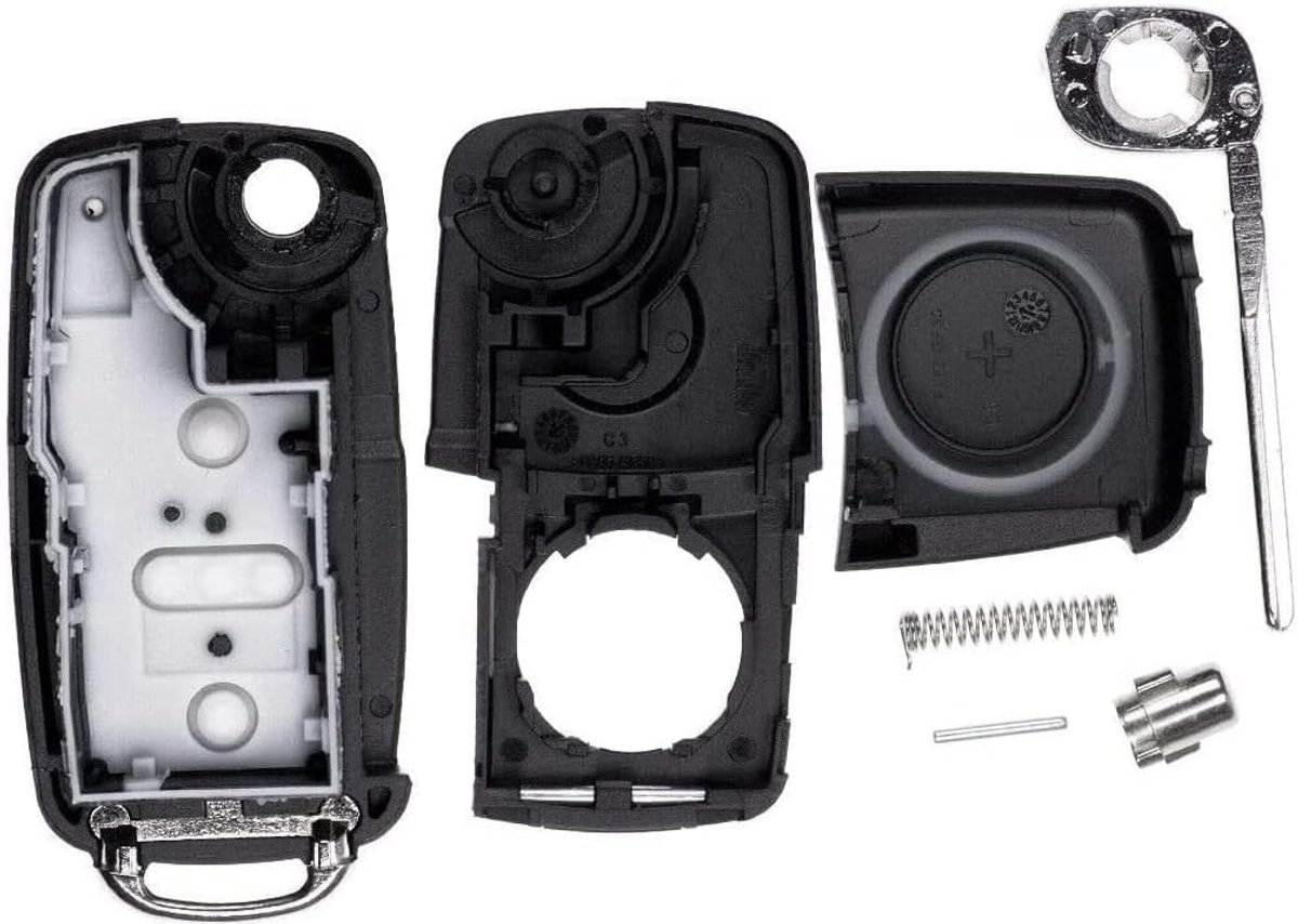 SnelShoppen - Vervangende Autosleutelbox 3 Knoppen voor VW Seat Volkswagen Bora Passat Golf Polo Jetta Mokka Opel Zafira Astra Skoda - Perfecte Vervan