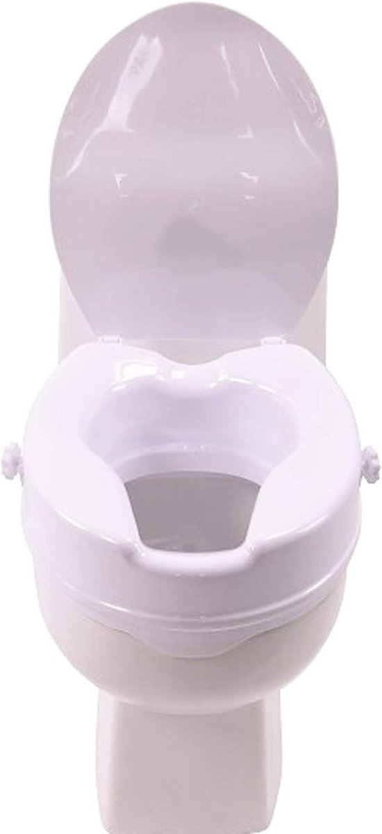 Toilet Verhoger - Toilet Stoel - Extra Zithoogte - Moderne Bevestiging - 10 cm - Wit