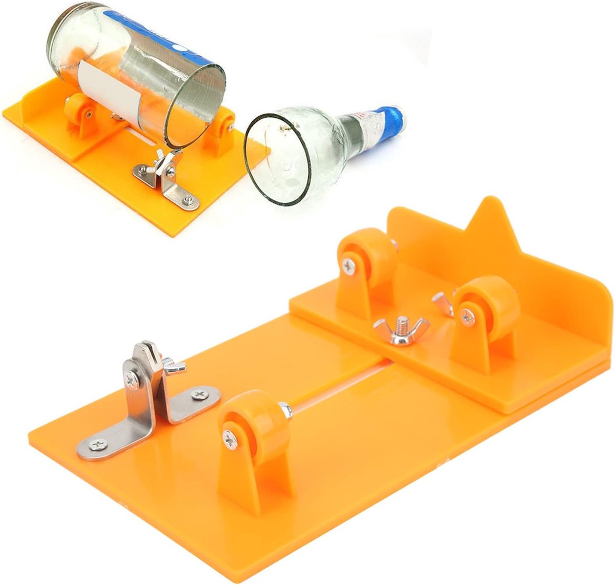 SnelShoppen - Glass Bottle Cutter - Flessensnijder DIY Machine Kit met Scherpe Carbide Snijkop - Geel - Creatief Gereedschap voor Thuisgebruik, Keuken
