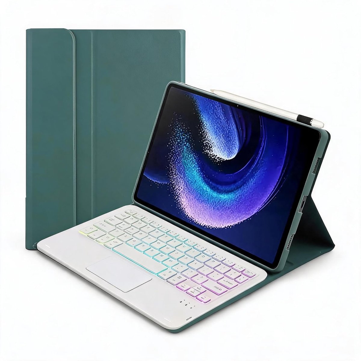 SnelShoppen - Draagbare Keyboard Case voor Draadloos Bluetooth Toetsenbord met Beschermcase voor Mi Pad 6 en 6 Pro, PU Leer Standaard Case met Magneti