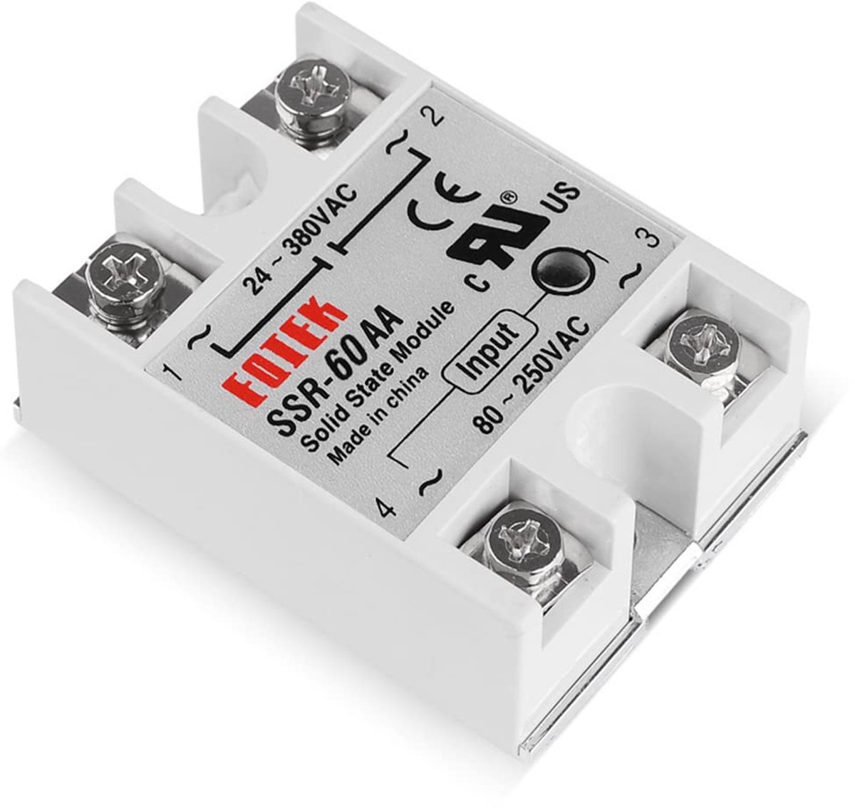 SnelShoppen - SSR-40DA Solid State Relay 3-32V DC 24-380V AC - Snel Schakelend, Geluidsloos, Corrosiebestendig, Antivibratie, Lange Levensduur