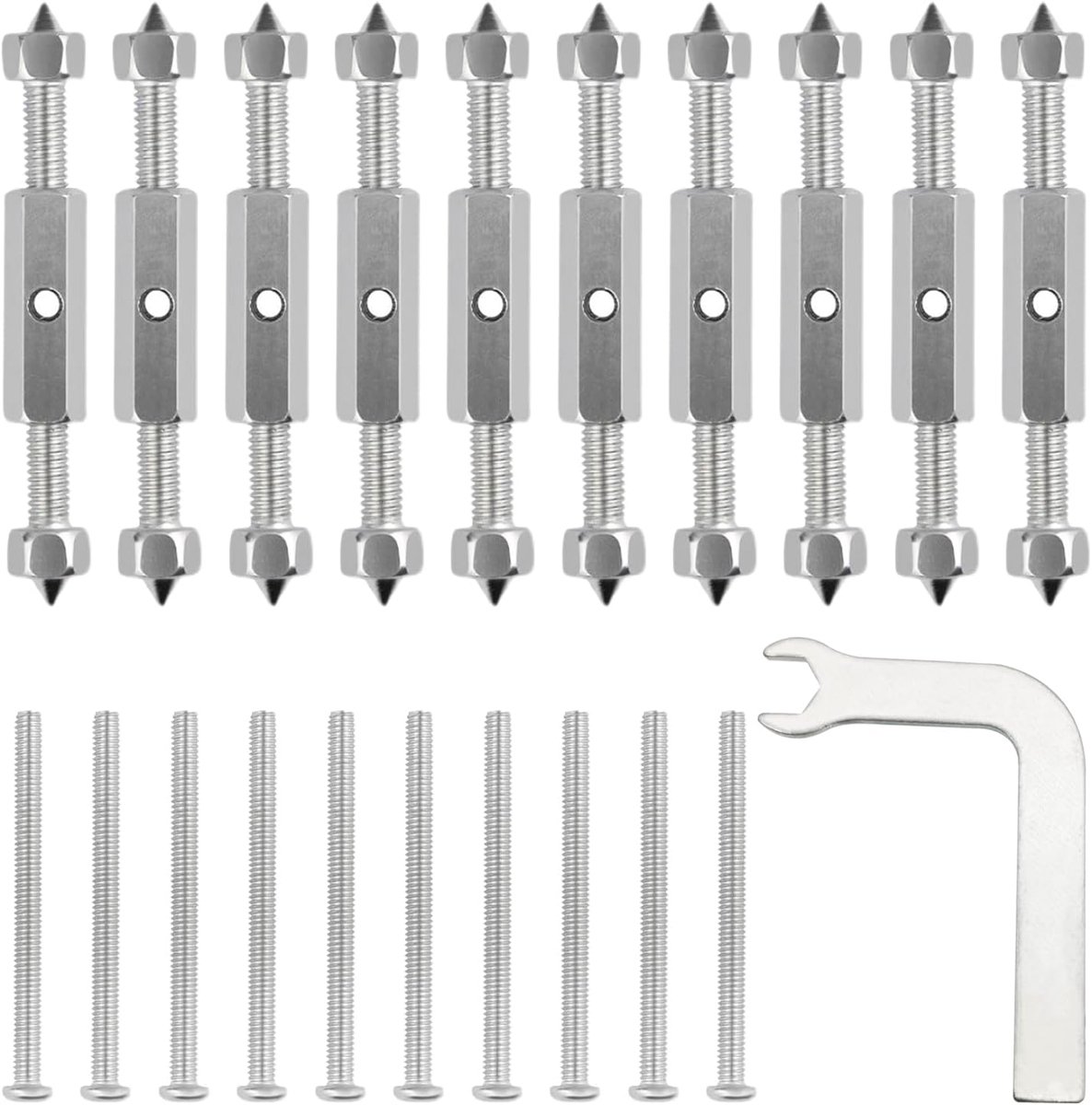 SnelShoppen - CTRICALVER 118 Wandbeugel Type, 10 Sets, Metaal, Verstelbare Lengte, Reparatieschroefstang met Elleboogmoersleutel voor Controlekast