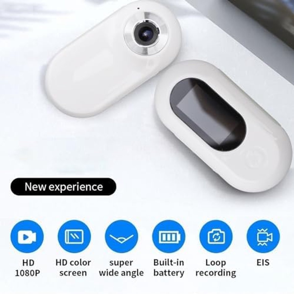 SnelShoppen - Kat Halsband Camera, 170° Wide Angle Hond Volgen Halsband, HD 1080P Mini Huisdier Actie Camera voor Video Opnamen, USB Oplaadbaar Verste