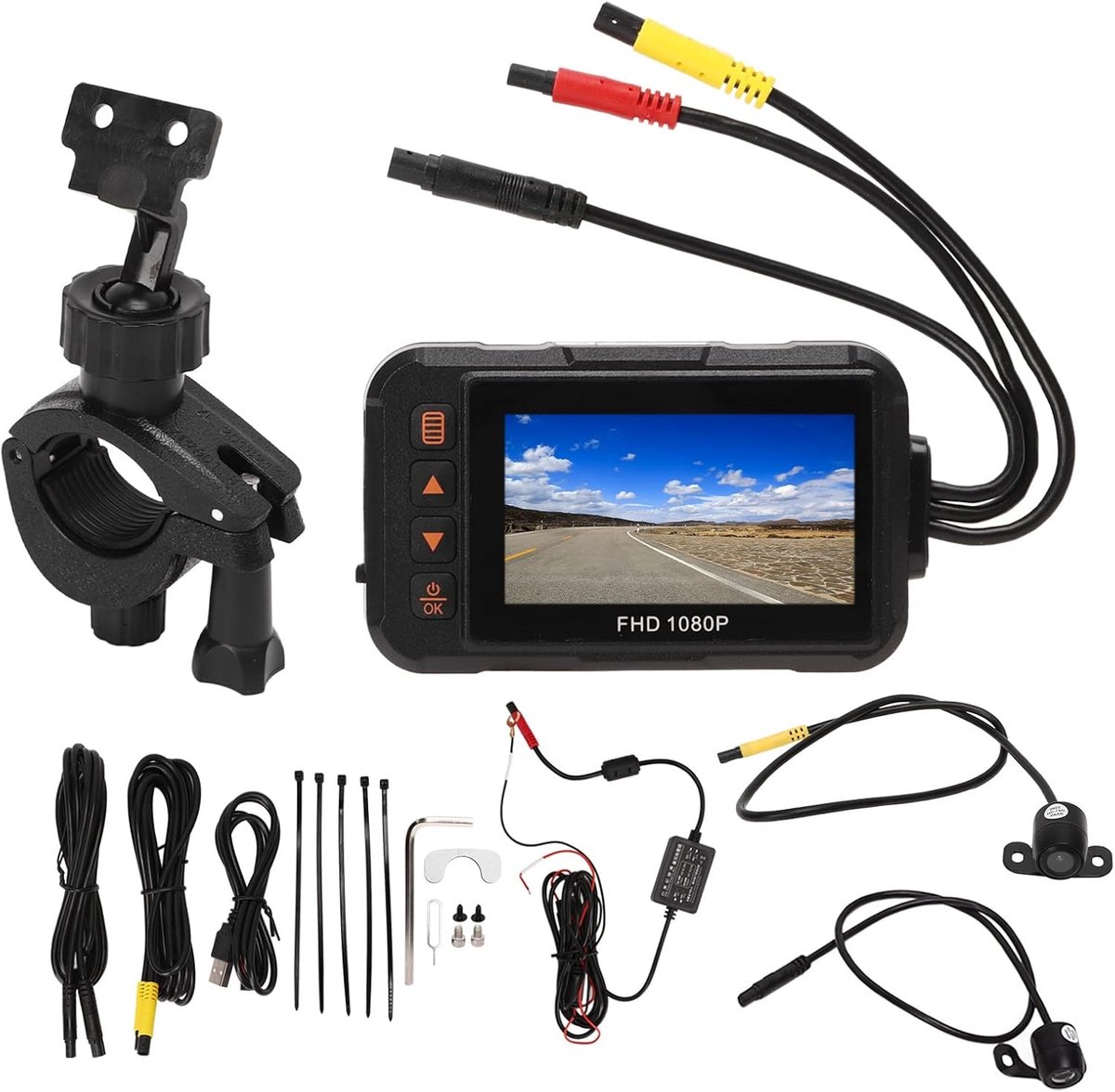 Motorfiets Actie Camera 3in Dash Cam 1080P Voor Achter Video Recorder thumbnail 6