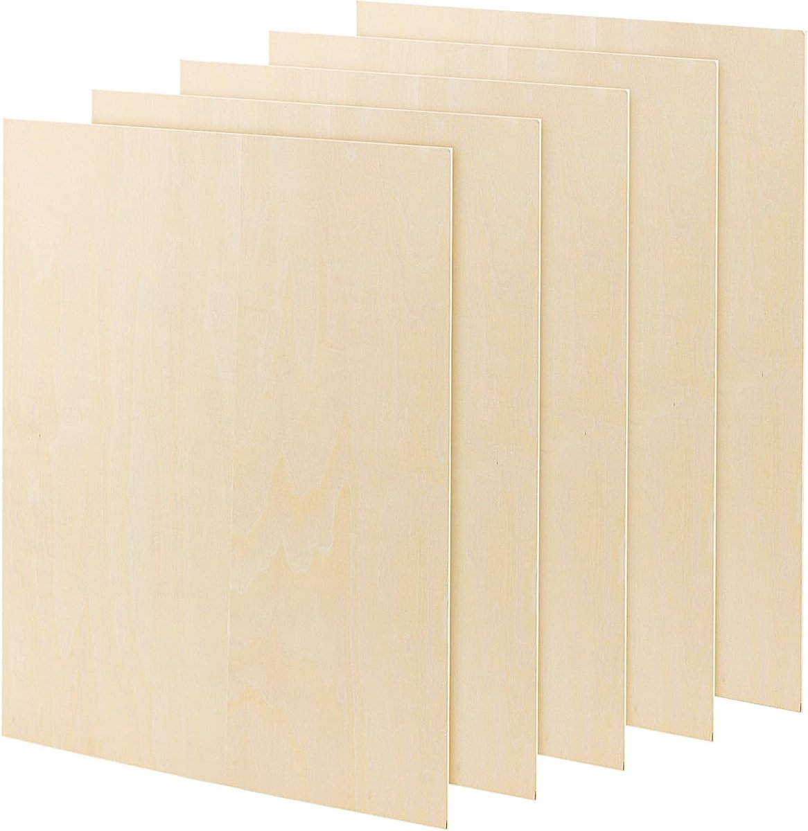 SnelShoppen - Set van 5 A3 Facade Platen, 420 x 300 x 3 mm, Rectangulaire Houten Panelen, 3 mm Dun, Ongeverfd Multiplex voor DIY Modellen, Creatief Kl