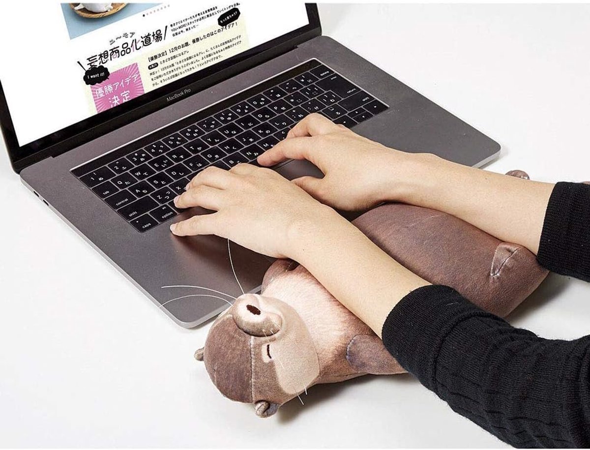 SnelShoppen - Otter 40 cm Polssteun Kussen Katoen Pen Tray Ergonomisch Handsteun Zacht Plush voor Thuis Werk Bureau en Computer