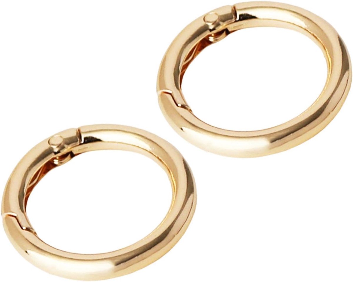 SnelShoppen - Set van 2 Ronde Veerhaakjes, Ronde Karabijnhaken, O-Ring Sleutelhanger voor Rugzak, Knutselaccessoires, Geschikt voor Sleutelhangers, Ru