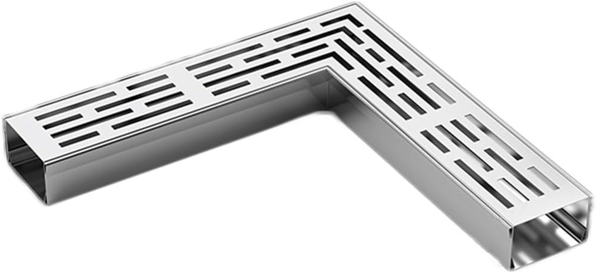 Balkonontwateringsset - Drainagesysteem U-profiel - Regenwater Afvoeren - Roestvrij staal U-kanaal - 100 cm lengte - Zilver