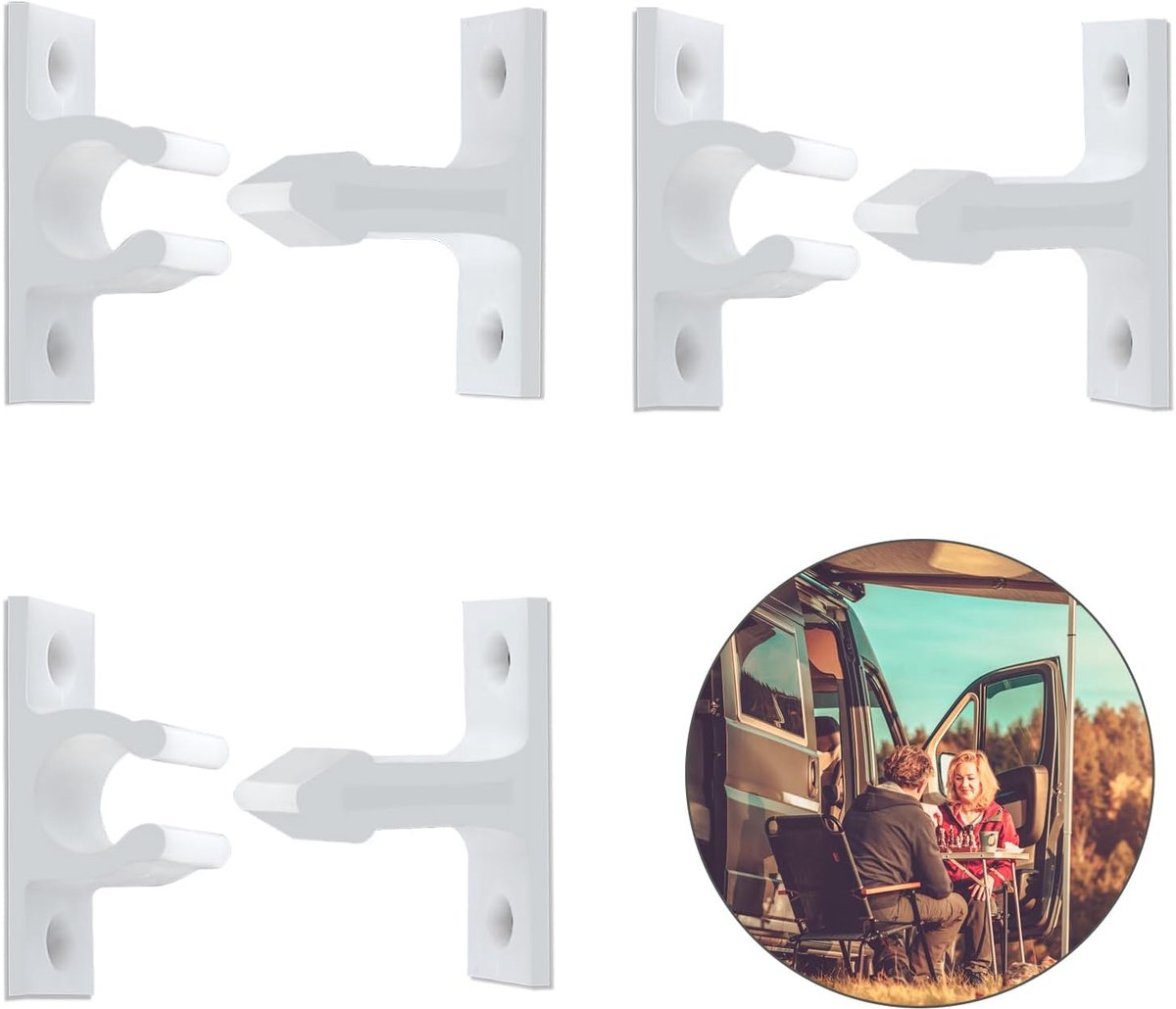 SnelShoppen - 3 Paar Deurstopper T-vorm Hard Kunststof Deurhouder voor Caravan Camper RV Kast (Wit) - Duurzaam en Sterk - Ideaal voor Camping en Thuis