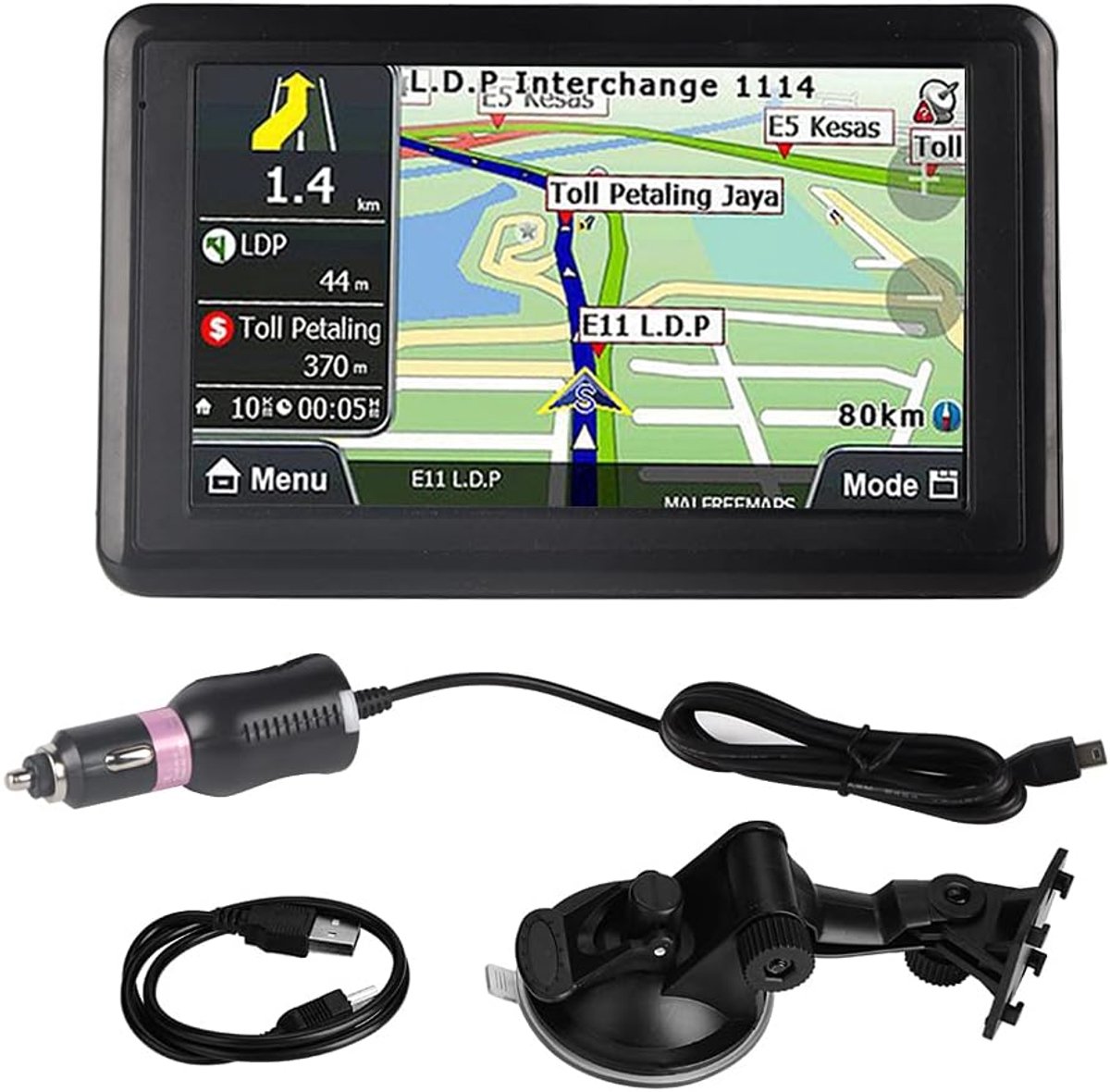SnelShoppen - 5 Inch Universele Auto Navigator GPS Navigatiesysteem met 8G Geheugen, 2018 Europa Kaart, MP3, FM, Capacitive Touchscreen, Vervangingson