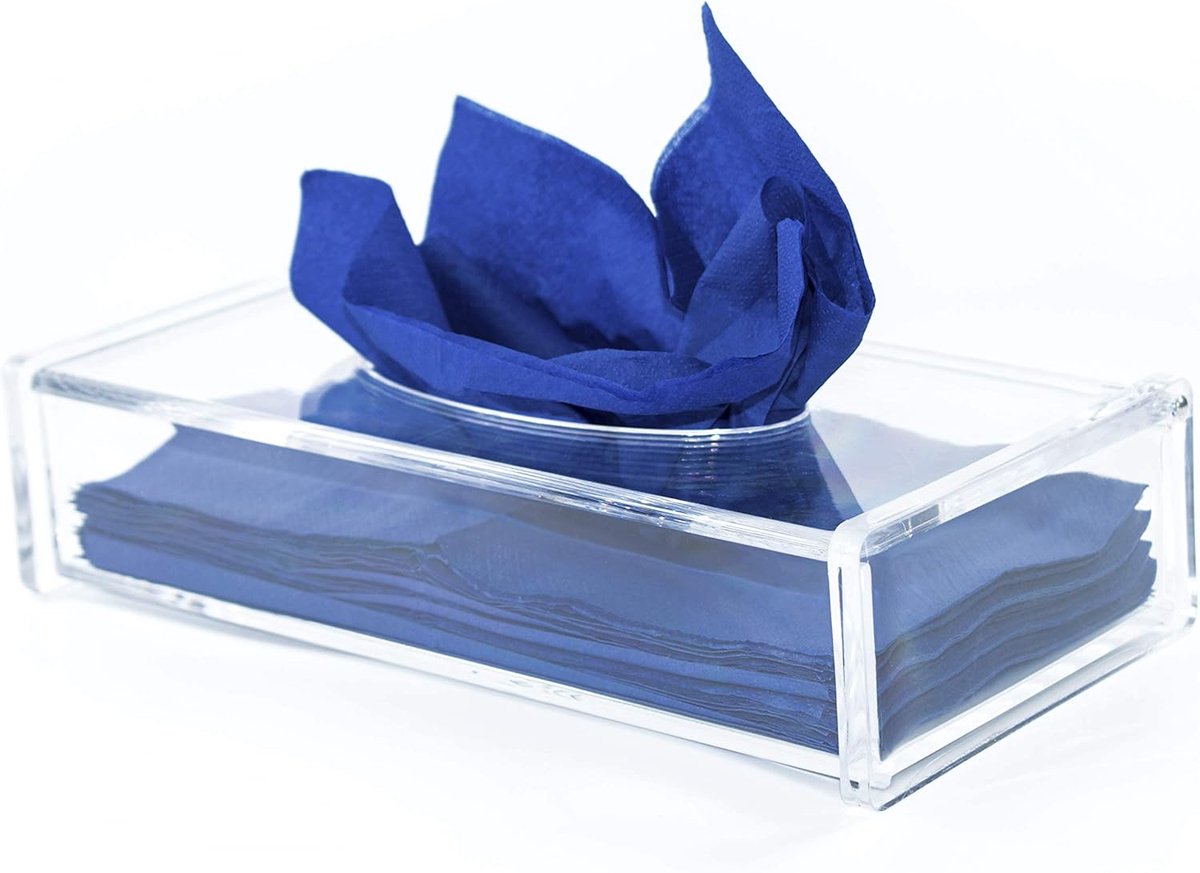 SnelShoppen - Grote Tissue Box Transparant Acryl - Minimalistisch Design - Voor Tissues tot 25cm x 12cm - Handige Toegang - Ideaal voor Thuis, Kantoor