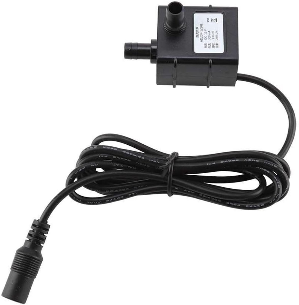 SnelShoppen - Dompelpomp 12V, 240L/h met Borstelloze Motor voor Fonteinen, Aquaria en Hydroponics - Stille & Efficiënte Waterpomp voor Tuin en Binneng