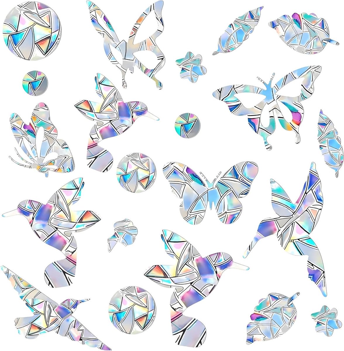 Prismatische Raamstickers met Kolibrie Ontwerp voor Anti-Collisie Bescherming en Decoratie