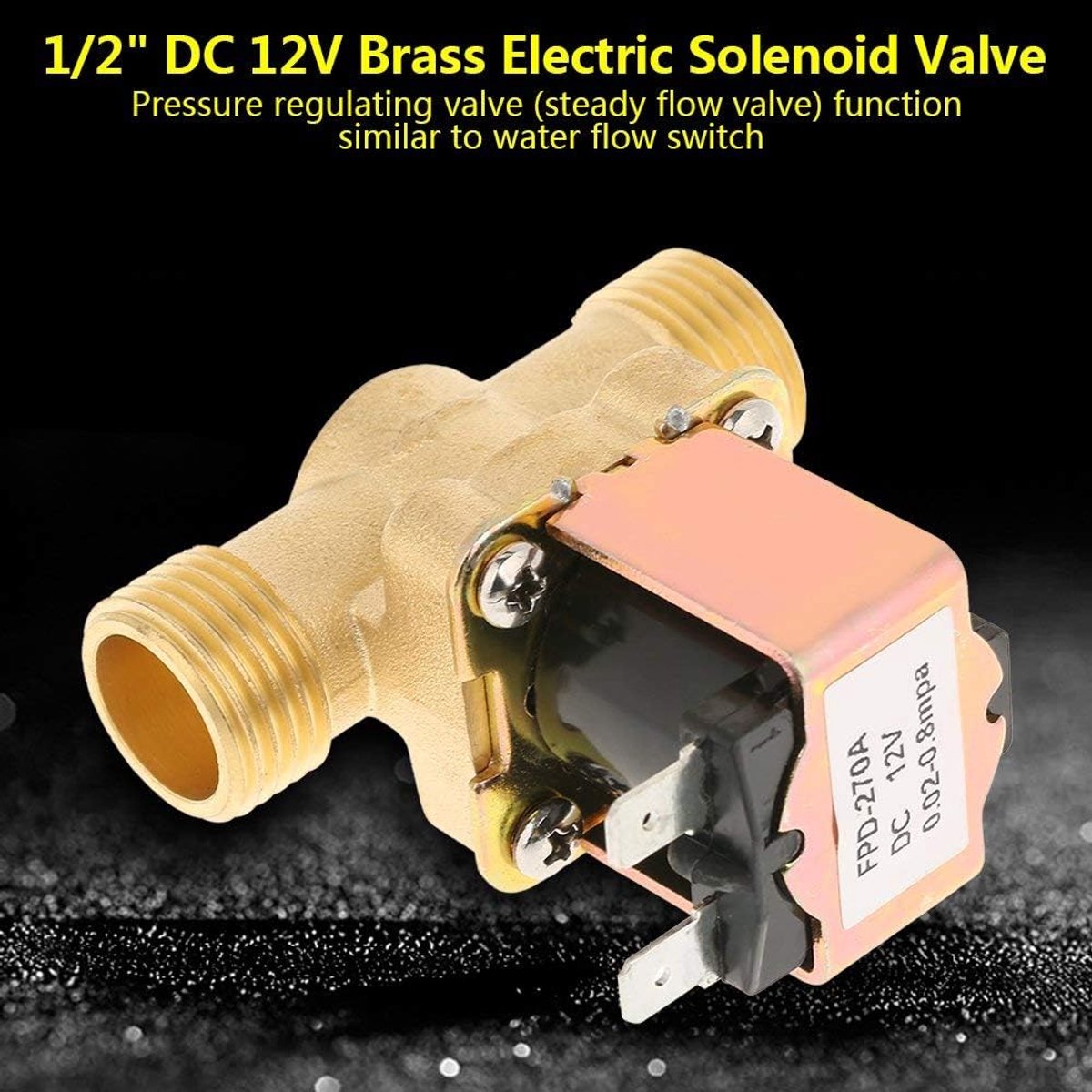 SnelShoppen - 1/2" Elektrische Solenoïde Klep 12V 0.02-0.8Mpa Normaal Gesloten Loodvrij Messing voor Waterbeheersing en Irrigatie