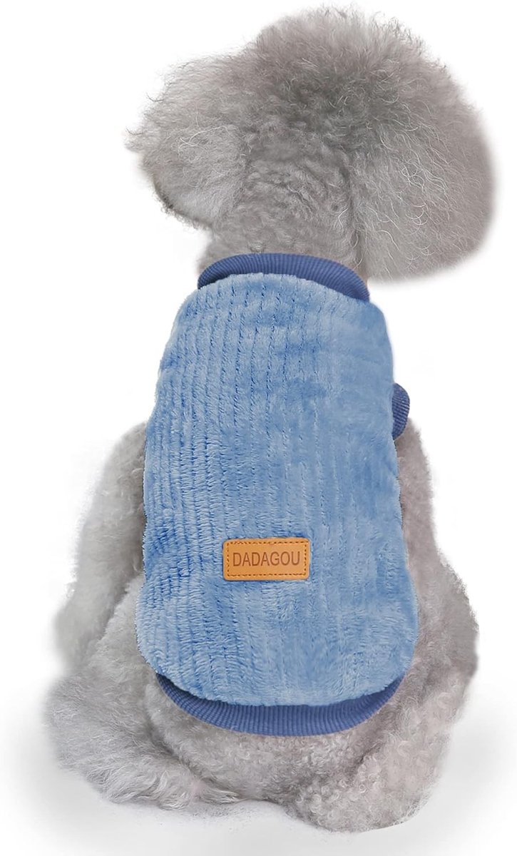 Hondenkleding voor Winter - Zachte Dikke Pluche Trui voor Puppy’s en Katten, Warm en Comfortabel (XXL, Blauw)