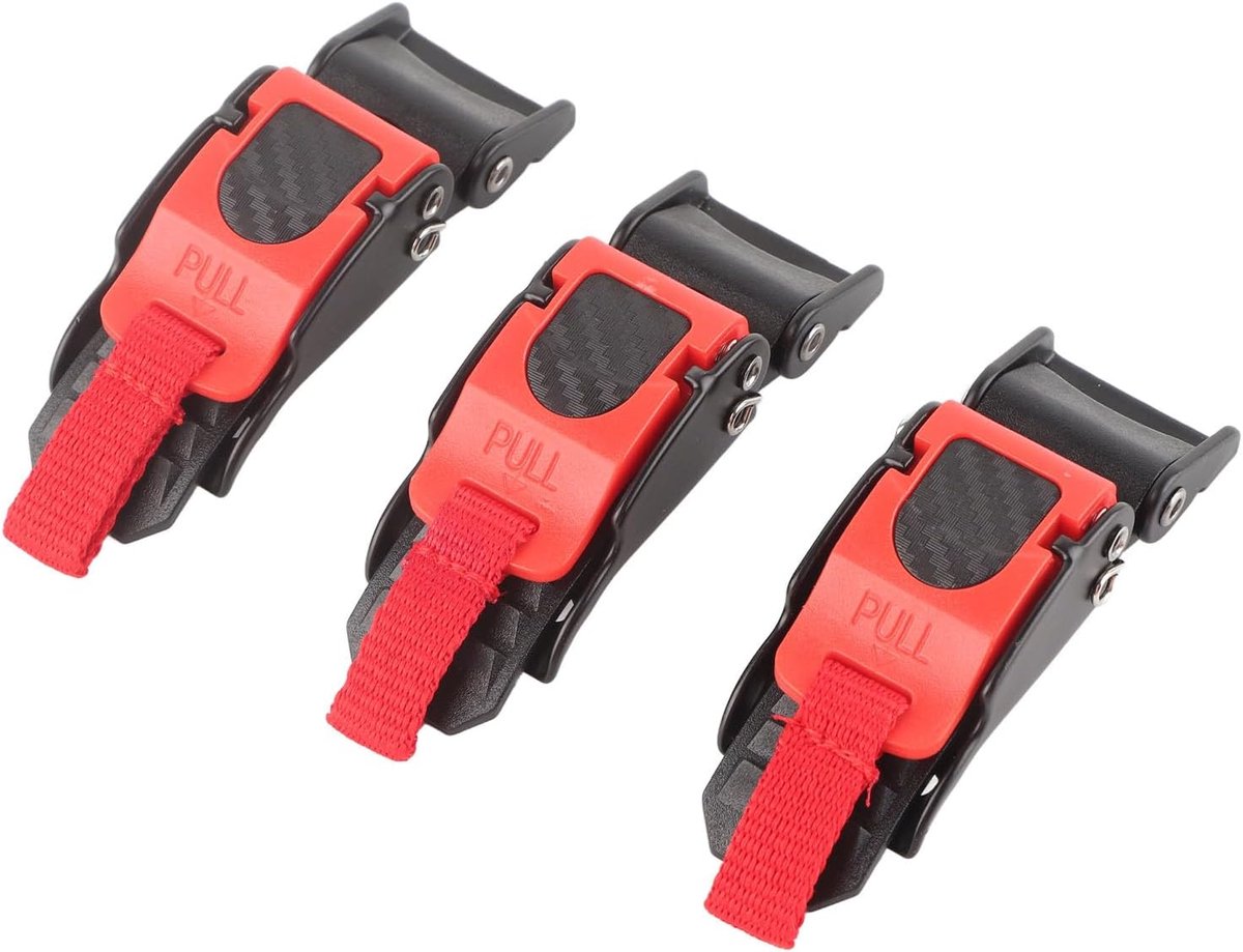 SnelShoppen - 3X Helm Kinband Clip Lock Systeem met Verlengstuk en Bekers voor Motorfiets - Duurzaam Nylon, Lichtgewicht, Verstelbaar, Snelle Ontgrend