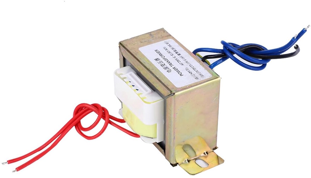 SnelShoppen - Powertransformator 18V 50W voor 2.1 kanaal versterker, AC 220V naar Dubbele AC 18V, Hoogwaardige Koper, Vlamvertragend Materiaal