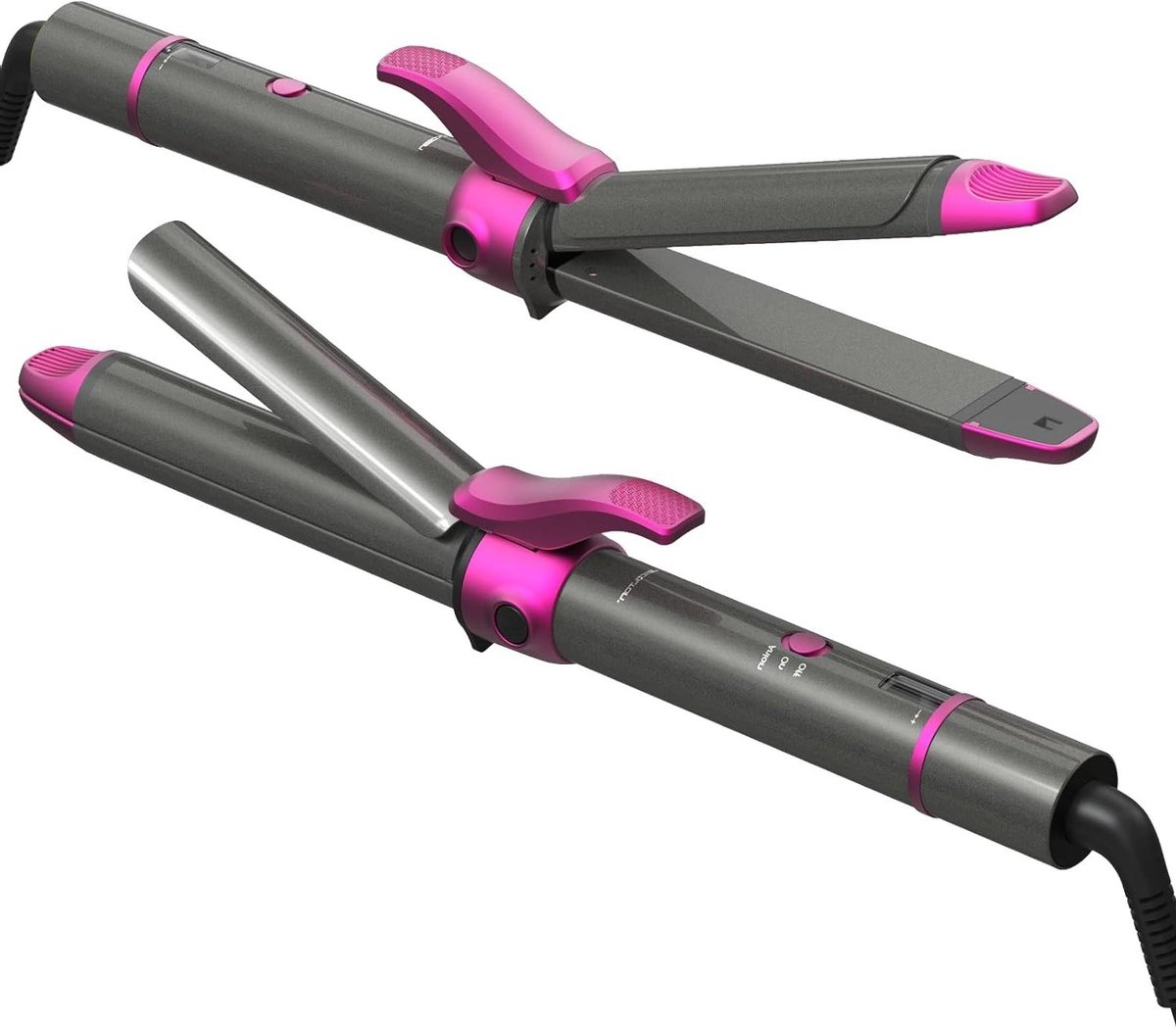Krul en Stijltang - Haarstyler - Haar Modelleren - 2-in-1 Functie - 328 cm - Grijs
