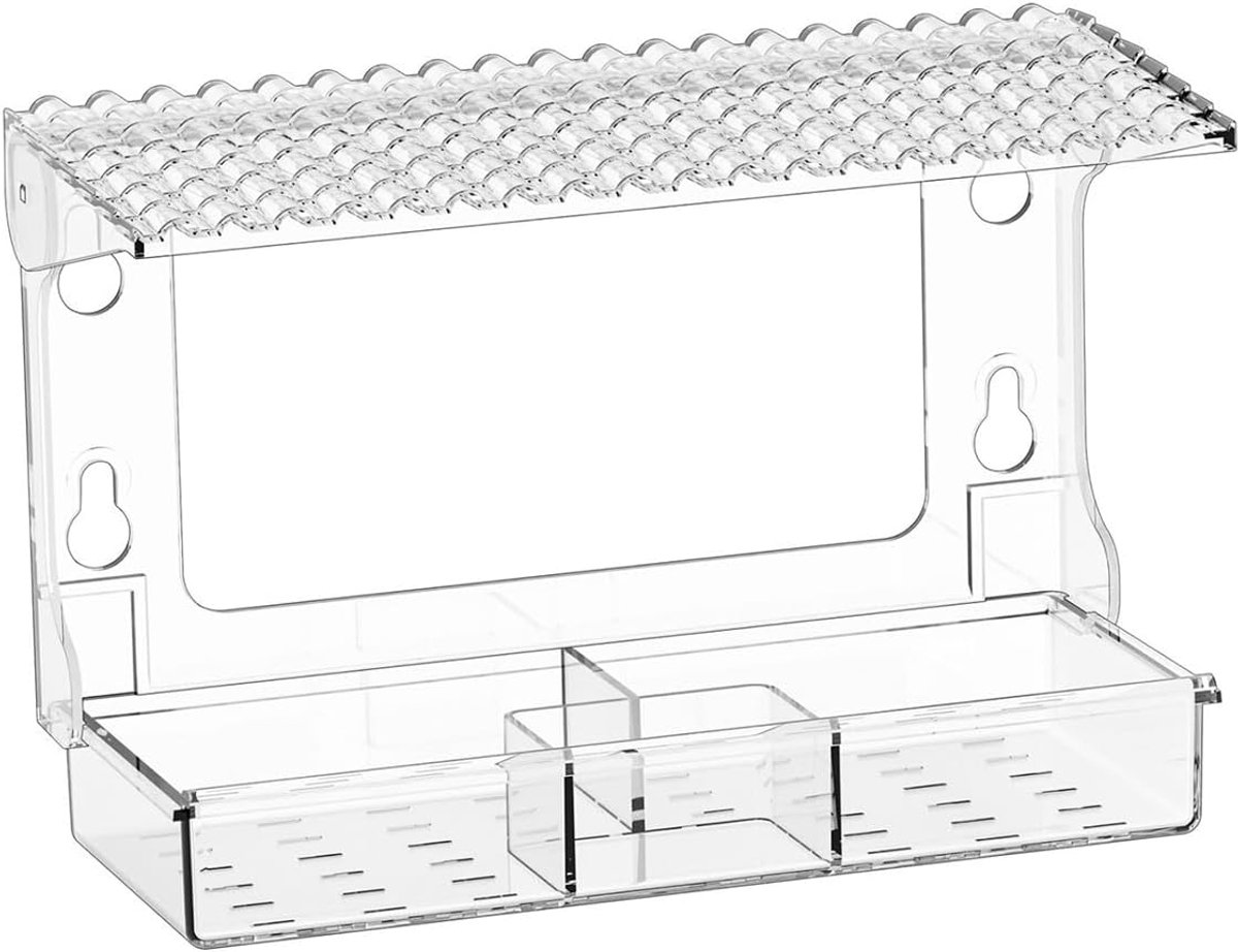 SnelShoppen - Venster Vogelvoeder Machine met 3 Slots (2 Voederslots en 1 Waterslot) voor Natuurlijke Vogelobservatie in de Tuin