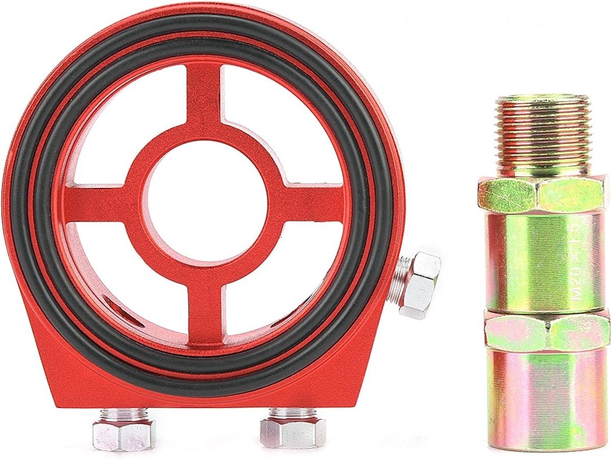 SnelShoppen - Universele Aluminium Oil Cooler Plate, Filter Radiator Sandwich Plate, Hoogwaardige Temperatuurmeter Adapter Kit, Duurzaam en Bestendig