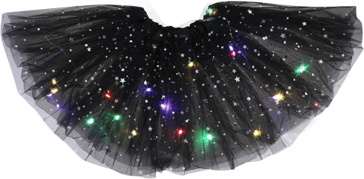 Tutu rok met LED verlichting - tulle rok met pailletten - voor dans en feest - ShopVlot