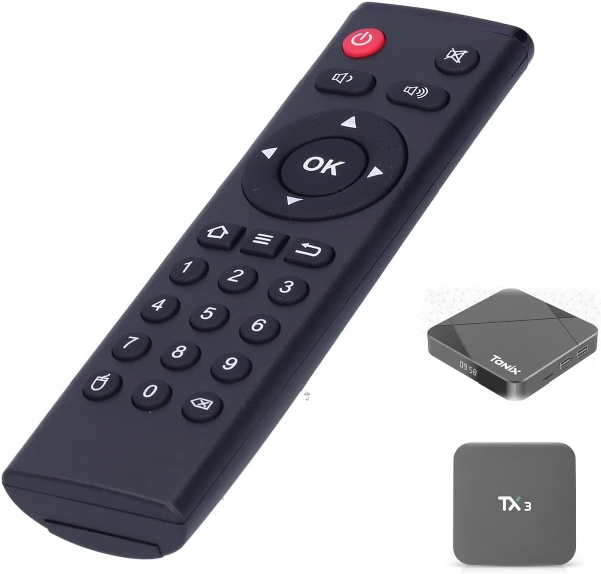 SnelShoppen - TV Box Afstandsbediening - Vervangende afstandsbediening voor Android TV Box - Geschikt voor Tanix TX5 Max TX3 Max TX6 TX92 - 10m afstan