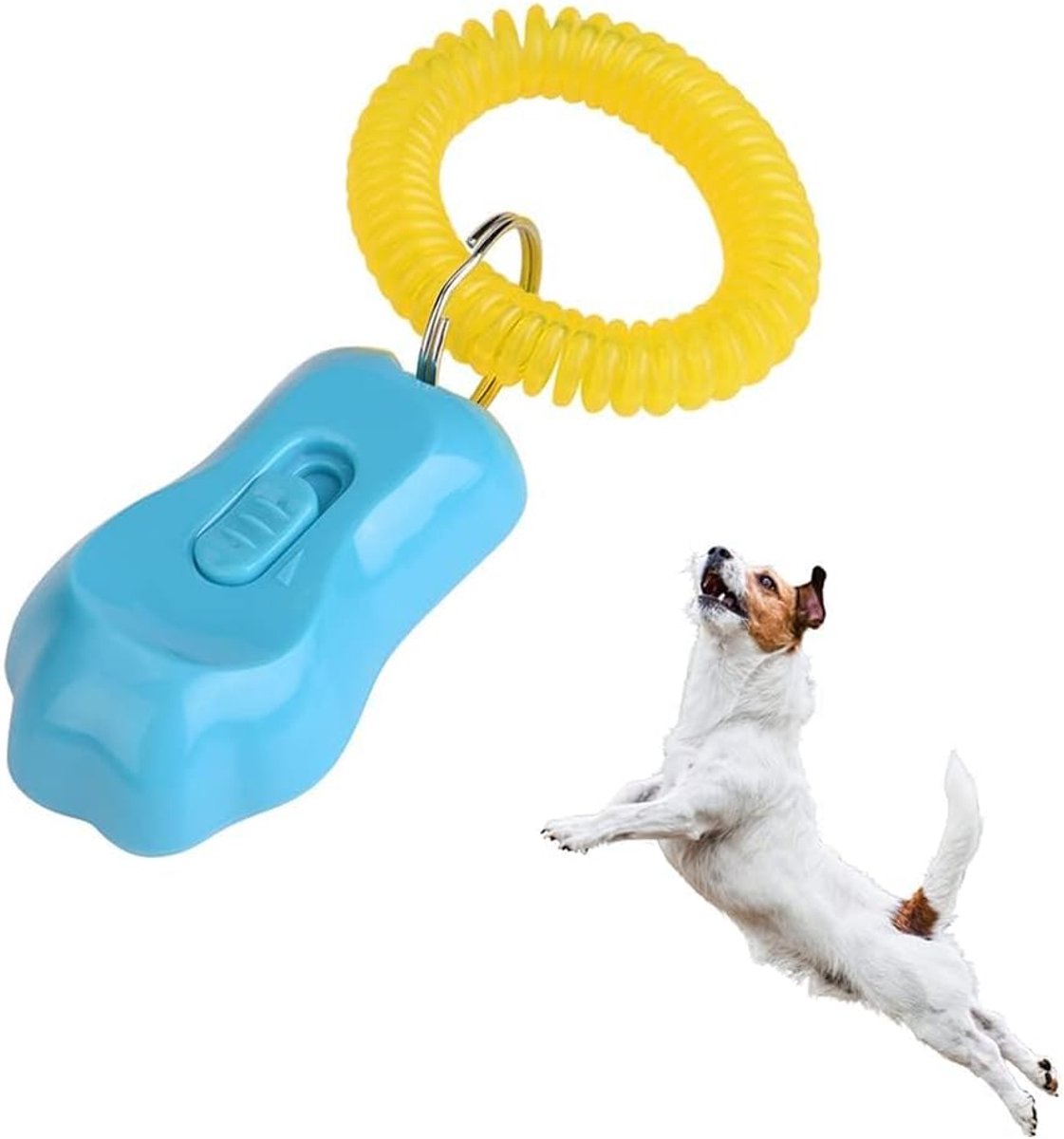 SnelShoppen - Pssopp Diertraining Clicker Verstelbaar 3 Standen Honden Clicker Pootvormig met Polsband voor Katten Vogels Paarden voor Gedrags Trainin