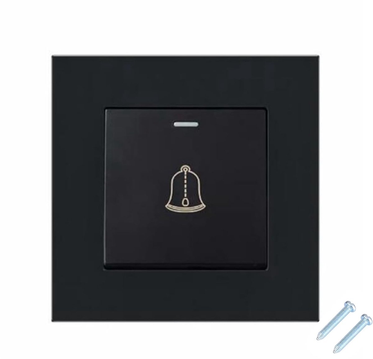SnelShoppen - Draadloze Deurbel Tempered Glass Paneel Schakelaar 220~250V voor Thuis en Hotel, Eenvoudig te Installeren, Duurzaam en Gemakkelijk schoo