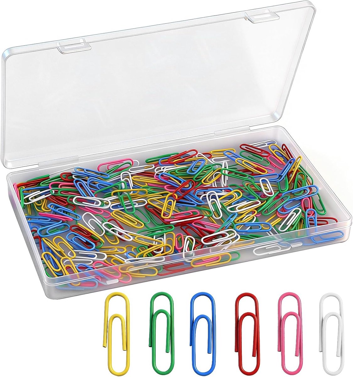 SnelShoppen - Kleurrijke Paperclips 28 mm - 250 Stuks Ovale Klemmen in Willekeurige Kleuren voor Documenten, Papier Bevestigen, Pagina's Markeren, Thu