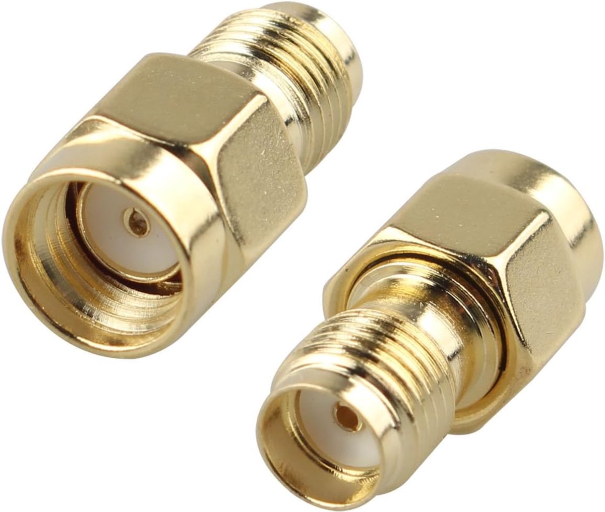 SnelShoppen - 2PCS Coax Adapter RP-SMA Man naar SMA Vrouw Antenne Connector voor WiFi Antenne Herhalers, Radio Signaal Verlengkabel, PCIE Netwerkkaart