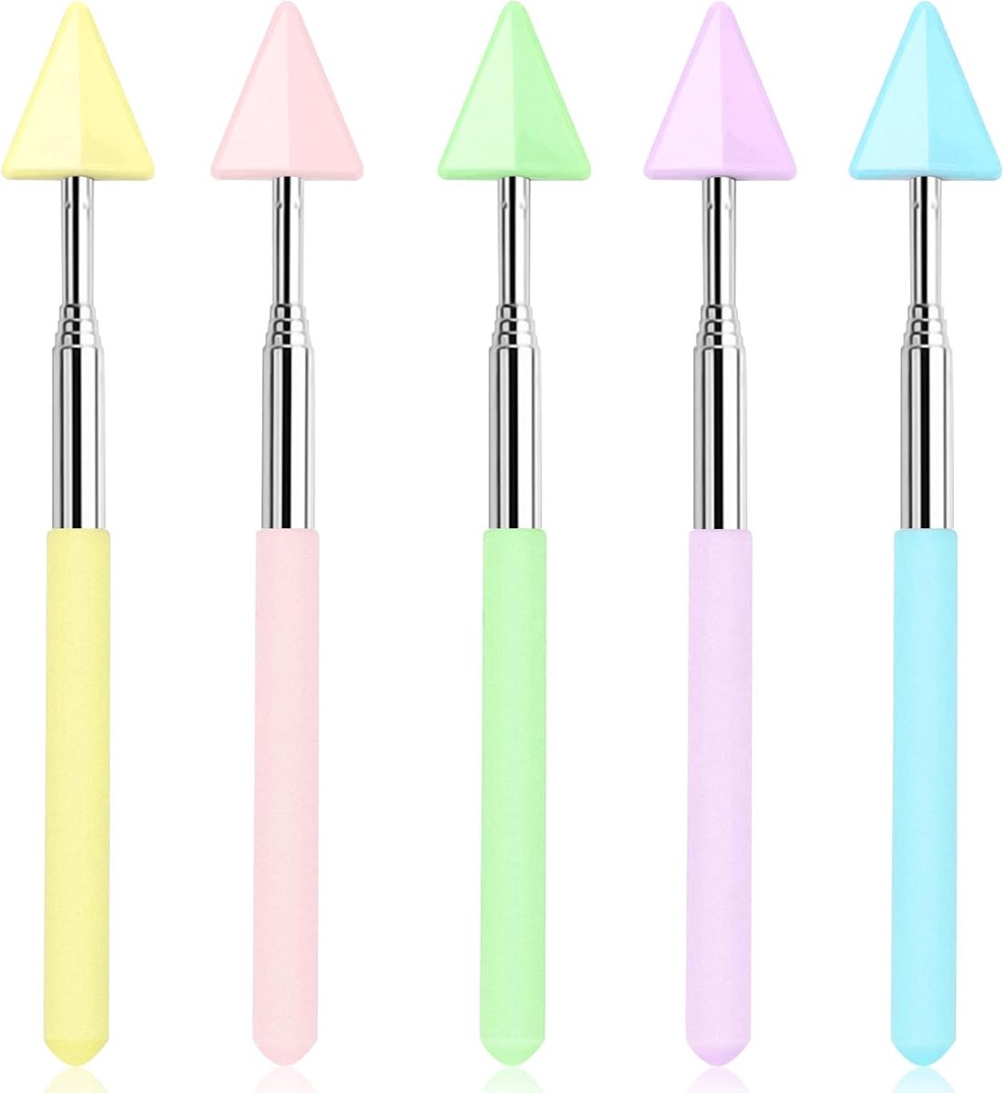 SnelShoppen - 5 Stuks Triangel Wijzers voor de Klas, Telescopisch Verstelbaar, Hoogwaardige Schoolbenodigdheden, Perfect voor Leraren, Robuust en Veil