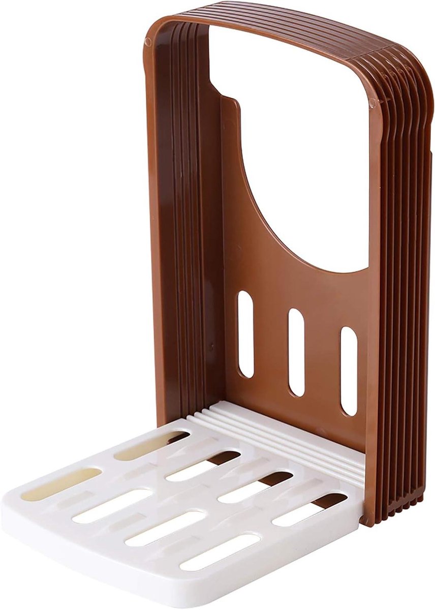 Broodsnijmachine Opvouwbaar - Handmatige Snijder - Brood Snijden - 4 Snijdiktes Instelbaar - 22 x 14 cm - Wit