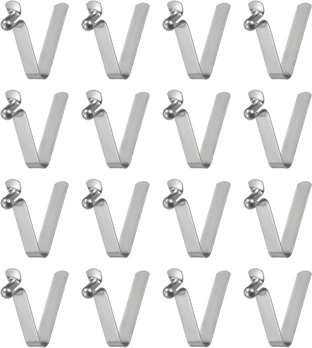 SnelShoppen - Pack van 16 Veerklemmen voor Eénknops Kajak Peddels 3.8 x 6.5 x 25 mm 65Mn Veerstaal Tent Camping Paraplu