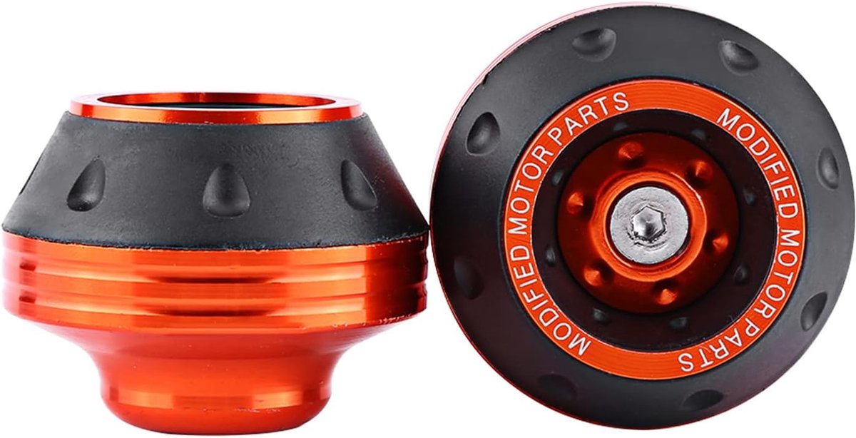 SnelShoppen - Aluminium Frame Sliders Voor Voorvork Wielen Valbescherming Motor Scooter Oranje - Duurzaam, Veilig, CNC Aluminium Legering, Verminder S