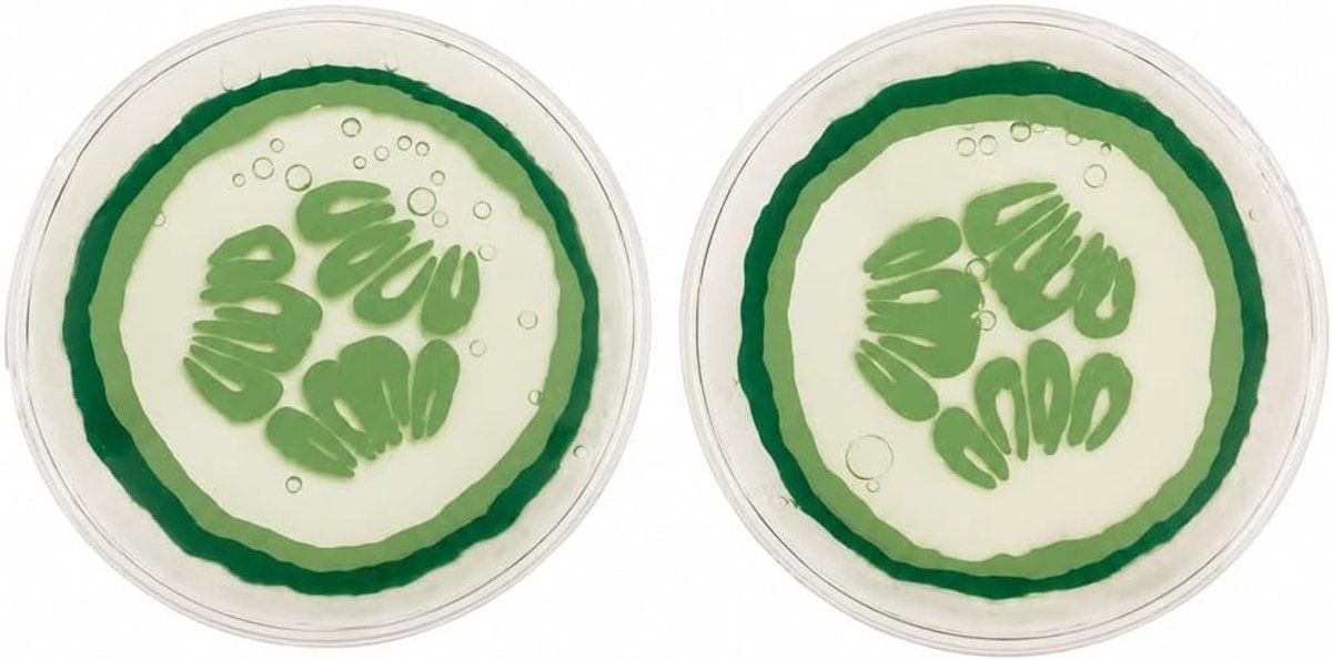SnelShoppen - Wellness Oogpads Set - Warm/Koud Spa Oogpads in Stijlvol Komkommerdesign - Ideaal voor Ontspanning en Revitalisatie - Diameter 6,5 cm -