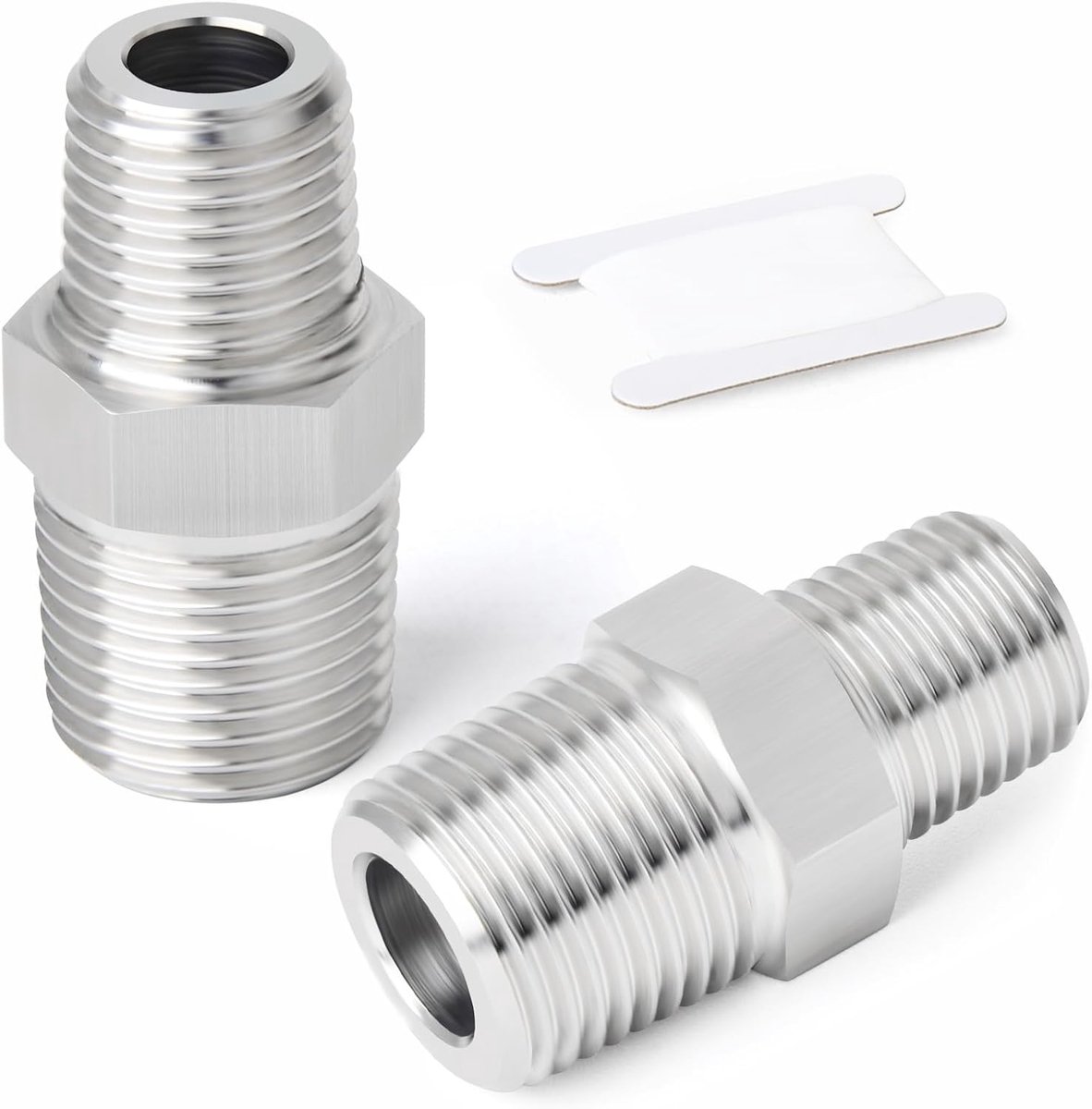 2pcs Stainless Steel 304 Male Reducing Nipple BSP Socket, 1/2" x 3/8" BSP Threaded Pipe Reducing Connector Adapter for - ShopVlot