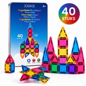 Joyage Mini magnetic tiles Travel set - 40 stuks - Magnetische tegels Reisset - Reisspeelgoed Magnetisch bouwspeelgoed - Magnetisch speelgoed voor onderweg Montessori Speelgoed voor in de auto in het vliegtuig Magna Magneten speelgoed jongens meisjes
