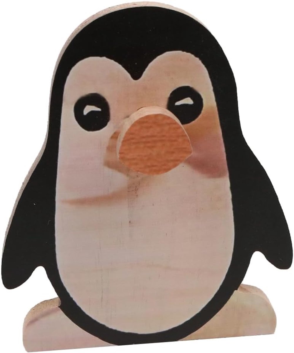 SnelShoppen - Houten Brillenstandaard Creatief Dierenvorm Brilhouder Zonnebril Display Rek Kantoordecoratie Bureau Brillenhouder - Pinguïn
