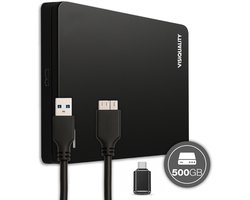 VisiQuality High-Speed Externe Harde Schijf 500 GB - Draagbare Harde Schijf USB 3.0/C - Voor Windows & Mac - Geschikt voor Gameconsoles - Compact - Met handleiding - Zwart
