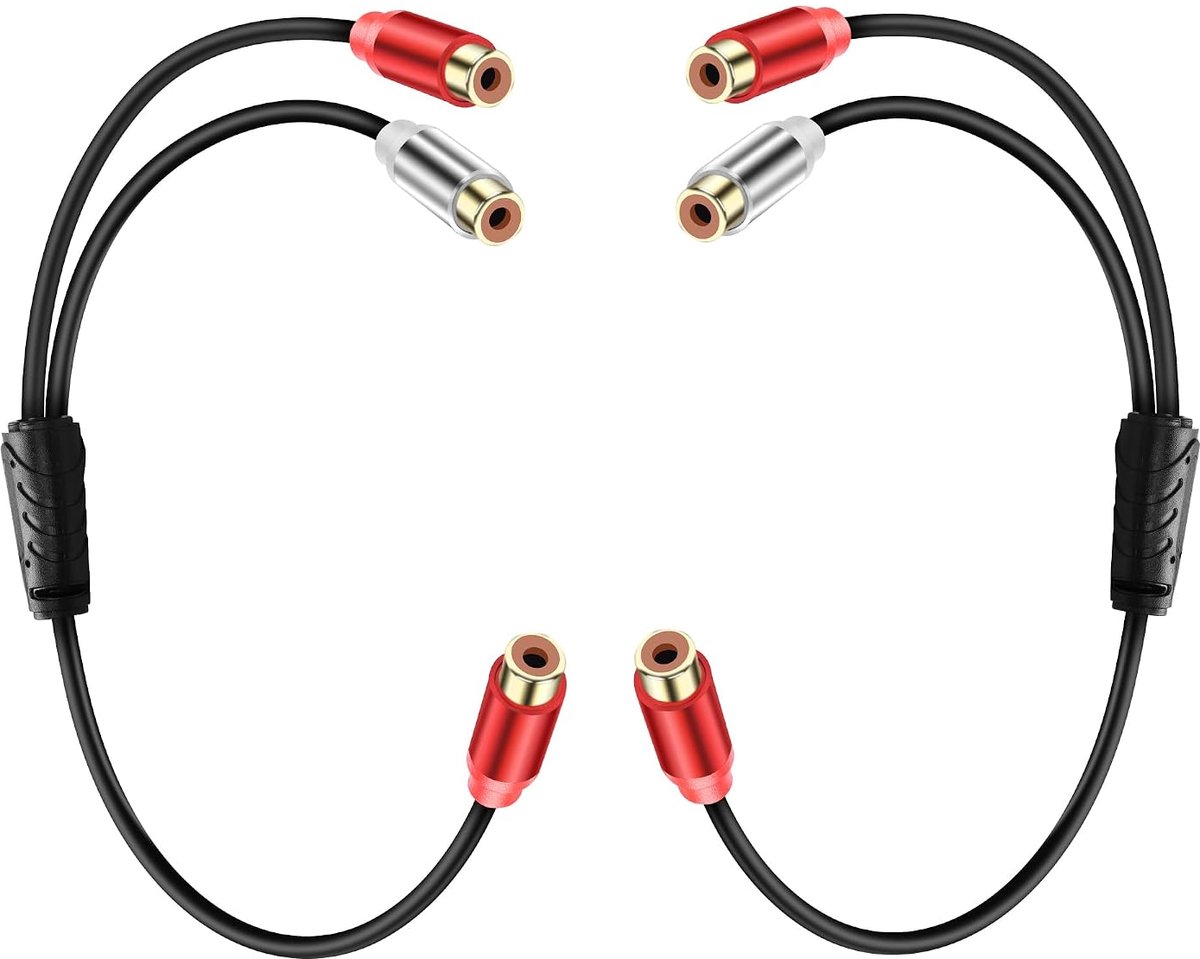 2pcs Y Stereo Cinch Splitter Cable 1 Cinch Jack to 2 Cinch Jack for AUX Subwoofer RCA Audio Adapter Cable for - ShopVlot