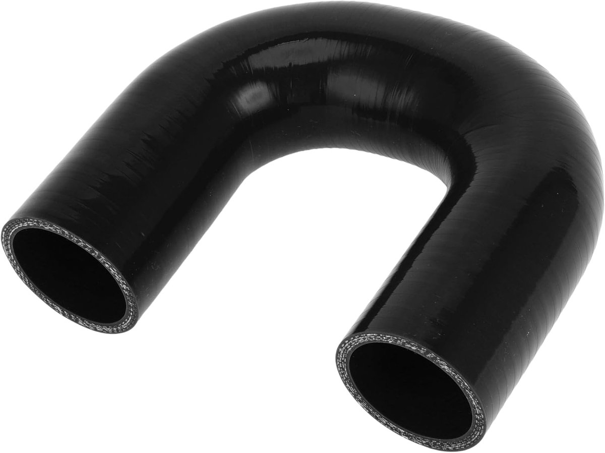 SnelShoppen - Zwarte Autosiliconenslang 45 mm ID, 120 mm Lengte, 180° Bocht, Universele Koelmiddel- en Olie Slang, Hoog Temperatuur Bestendig, 1 Stuk