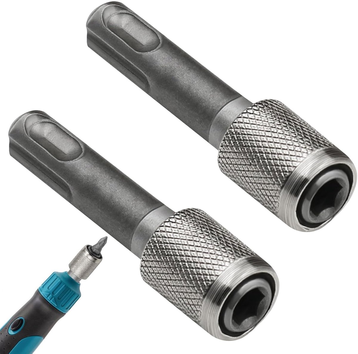 SDS Plus boorhouder adapter 6.35mm - hex shank converter - voor diverse booraccessoires - ideaal voor impact boren - ShopVlot