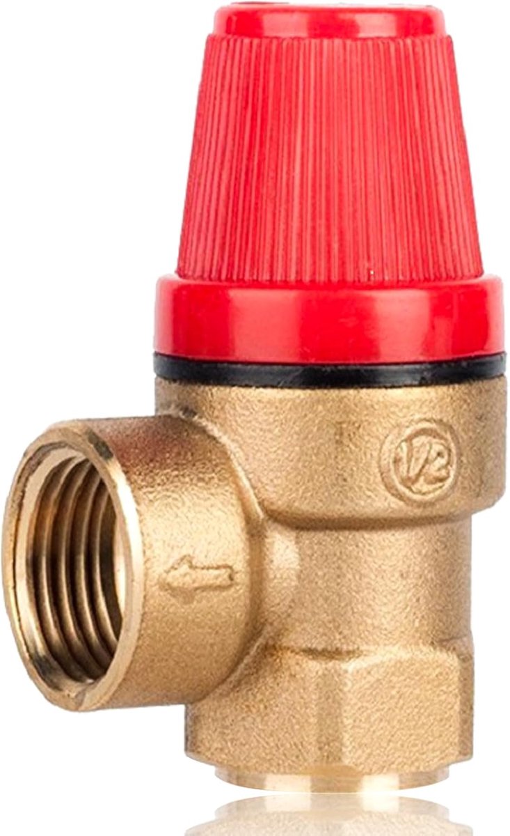 SnelShoppen - 1/2 Inch Veiligheidsklep Messing, 6 Bar, 1/2 Inch IG/IG Ontlastkleppen | G1/2 Inch Messing Drukregelklep met Vrouwelijke Draad DN15 Diaf