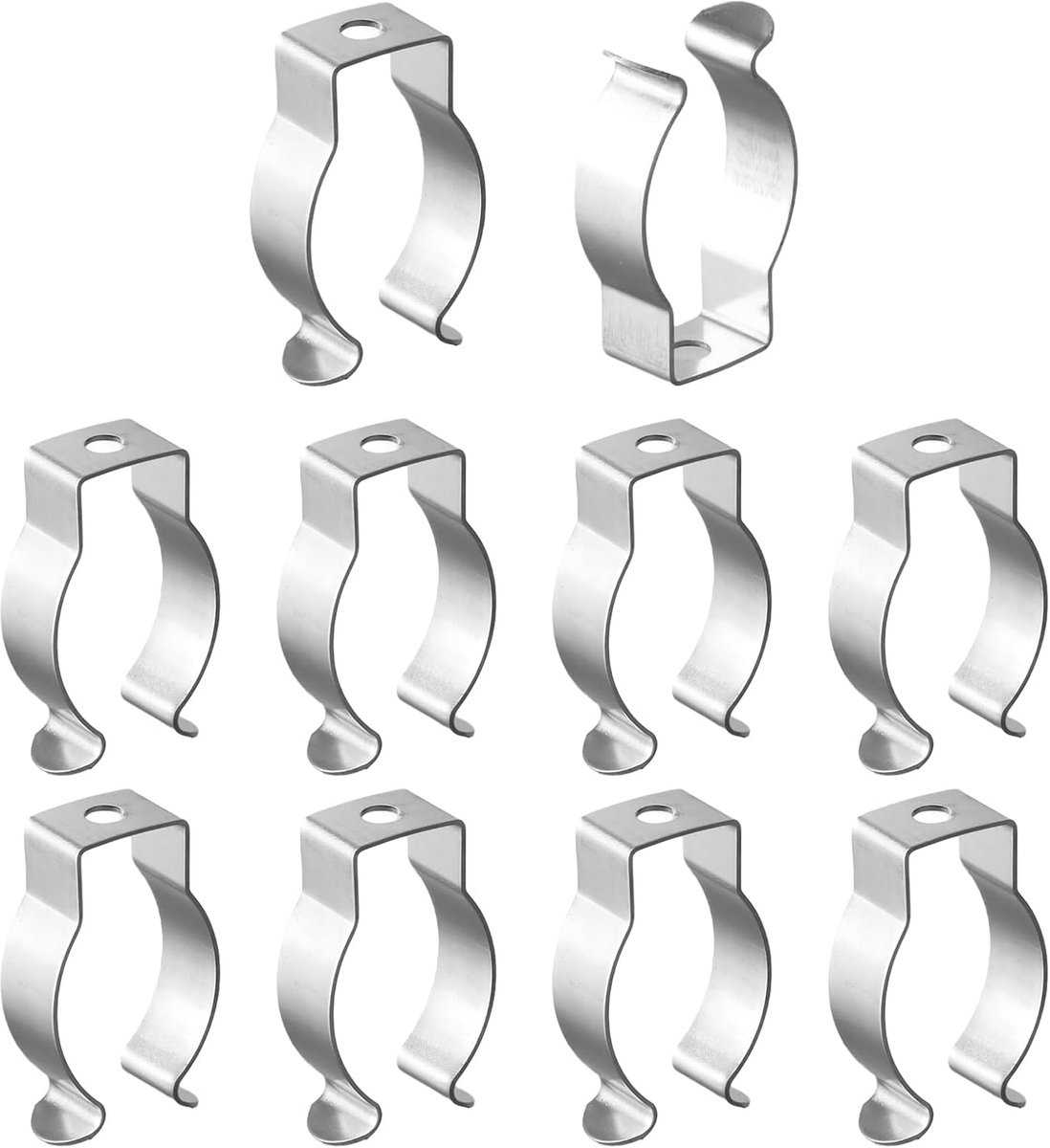 SnelShoppen - Set van 10 Klemmen, Lampklemmen, Kleine Slangklemmen, Roestvrijstalen Klemmen, Stevige en Betrouwbare Clips, 35-40 mm voor Tubeverlichti