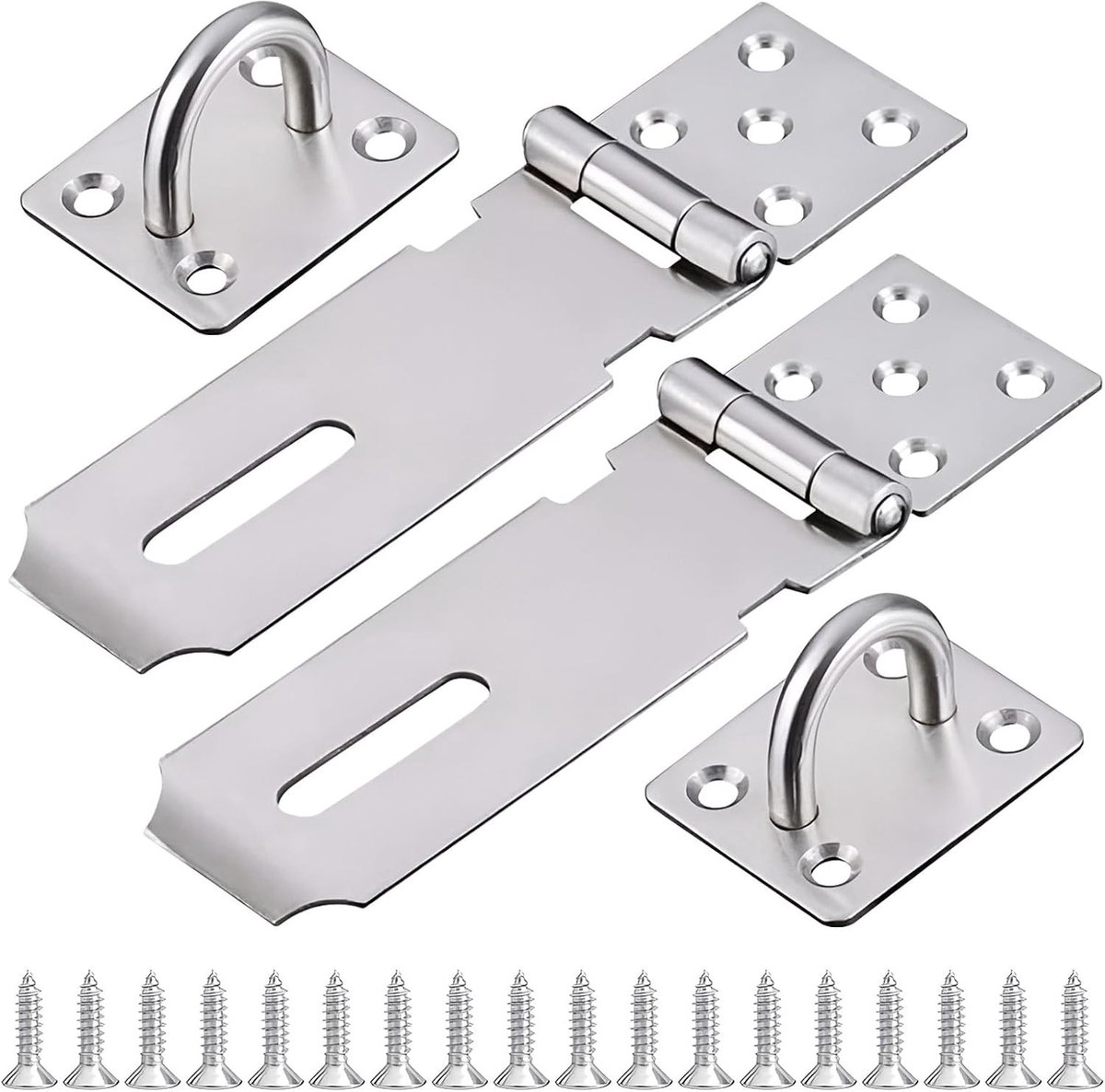 Veiligheidsvergrendeling Set van 2, Vergrendelbare Hangslot, Deurslot, Metalen Hash Lock voor Extra Beveiliging en Bescherming